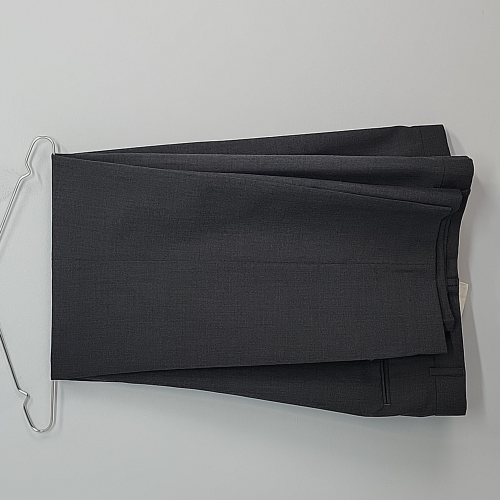 LANDS' END Men's Gray Wool Flat Front Suit Pants - Picture 9 of 10